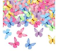 Ieron 72Pcs Butterfly Cupcake Toppers,Wafer Paper Lovely Butterfly Cake Decorations for Wedding/Birthday Party Cake Decor Supplies,Mixing colors
