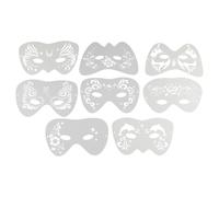 Ieron 8-Pack Face Painting Templates, PET Hollow Stencils, DIY Hand-Painted Graffiti Spray Makeup Templates, Full Set for Face Art, Crafting, and Party Makeup