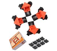 ieron 90 Degree Corner Clamps, 4Pcs Mounting Aid for Screwing, DIY Wood Hand Tool, Suitable for Carpenter Woodworking Clip, Drilling Gluing Boards Together and Cabinet Making Tool