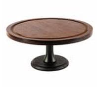 Ieron Cake Stand,Multifunctional Cake Plate with foot, Wooden Cake Display Stand with Acrylic Dome,Cake Display Serving Tray for Gifts,Birthday Party And Deserts (Brown)