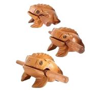 Ieron Carved Frog, Toad Percussion Instrument Wooden 3-Piece Set, 3 Pieces Of Artificial Synthetic Wood 10.5-8.5-6.5cm