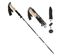 Ieron Collapsible Trekking Hiking Poles with Quick Lock System - Folding Telescopic Ultralight Walking Poles for Senior Trekking, Backpacking, Hiking, Black