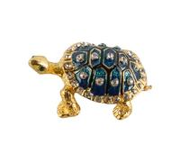 Ieron Crystals Bejeweled Turtle Trinket Box Tortoise Jewelry Box Tortoise Figurine Jewelry Ring Holder Box Decorative Sparkling Diamond Ornaments Keepsake Box(Blue)