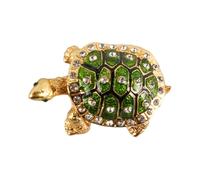 Ieron Crystals Bejeweled Turtle Trinket Box Tortoise Jewelry Box Tortoise Figurine Jewelry Ring Holder Box Decorative Sparkling Diamond Ornaments Keepsake Box(Green)