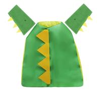 Ieron Dinosaur Dragon Cape Set Halloween Costume Cosplay with Gauntlets Cartoon Fancy Dress Up Cloak Christmas Birthday Party Dragon Themed Outfits Green