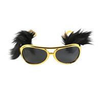 Ieron Gold Rock Star Costume Glasses With Sideburns Rock Style Eyeglasses Celebrity Aviator Sunglasses Costume Accessories For Rapper Hippie Party Supplies