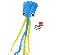 ieron Large Octopus Kites 12.8ftx2.1ft with 7ft Long Colorful Tail, 3D Octopus Easy to Fly with Handle 50m/164inch String for Boys and Girls, Adults Outdoor Activities Beach Park Trip (Blue)