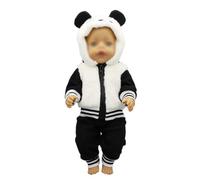 Ieron Panda Themed Doll Clothes For 13-18 Inch Dolls Jacket And Pants Set For American Girl Bibi Shafu Madame Alexander Dolls (40-45cm)