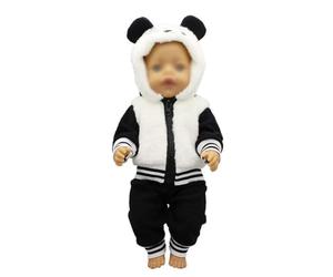 Ieron Panda Themed Doll Clothes For 13-18 Inch Dolls Jacket And Pants Set For American Girl Bibi Shafu Madame Alexander Dolls (40-45cm)