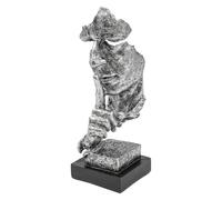Ieron Ponder Statue - Silence is Gold Abstract Art Statue, The Thinker Statue, Creative Resin Sculpture, Study Office Shelf Table Decoration, Silver