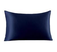 Ieron Silk Pillow Case for Hair and Skin 50x75cm Satin Cushion Cover, 1 Pair Both Sides Natural Pillowcase Silk with Hidden Zip, Soft Breathable Smooth,Navy Blue