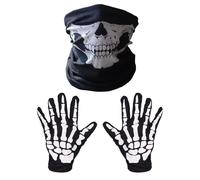 ieron Skull Mask And White Skull Gloves Half Ghost Bones Cosplay Costume For Adult Halloween Dance Costume Party