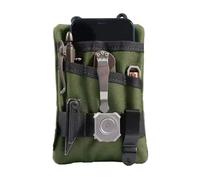 Ieron Small EDC Pocket Pouch,Waxed Canvas EDC Organiser Pouch Small Tool Pouch with 5 Pockets,Small Multi Tool Pocket Organiser for Flashlight Multi Tools Pen Notebook