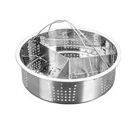 Ieron Trio Separator Set Stainless Steel Steamer Basket Rack Egg Steaming Holder Rack Fast Steaming Grid Basket Divider for Vegetables Cooking 1 Pack 21cm