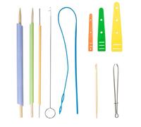 ieron Tube Turners Fabric Turning Tube Clamping Set Turner Hook Elastic Threader Tools Kit for DIY Sewing