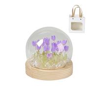 Ieron Tulip Night Lamp DIY Handmade Ornament Simulation Led Flower Light for Bedroom Decoration Artificial Christmas Birthday Gifts with Gifts Bags(20 Purple Flowers)