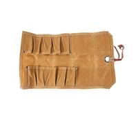 Ieron Waxed Canvas Roll-Up Pouch - 10-Pocket Hand Tools Organizer, Portable Screwdriver & Wrench Storage Bag, Durable Tool Roll for Workshop & Garage