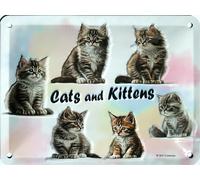 IETS19301RC 3D Embossed Metal Plaque 20 x 15 cm Cats Years Kittens Pets Cats Cute Feline Pets Wall Decoration Gift Idea for Passionate Fan Collectors