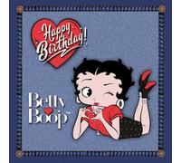 IETSCPMD19007 Happy BIRTHDAY BETTY BOOP™ Card Officially Licensed - Red Hearts Jeans for Girls and Women - With White Envelope Size 15 x 15 cm - White Interior - Made in France