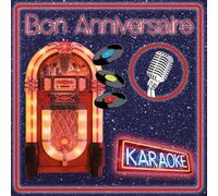 IETSCPMD19226 Happy Birthday Card Karaoke Jukebox Jukebox Micro Vinyl Discs Vintage Retro - with White Envelope Format 15 x 15 cm - White Interior - Made in France - I&S Design