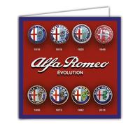 IETSCPMD19700 ALFA ROMEO Evolution of the Logo Since 1910 Officially Licensed Card - Auto Passion & Collections Retro Vintage - Milano Italy - With White Envelope Size 15 x 15 cm - Made in France