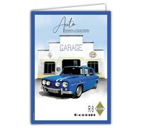 IETSCPXL-15007 Maxi Large Card XL 22 x 31 cm Renault R8 Gordini Official Licence Garage Sport Car Collection Car - White Interior 44 x 31 cm - With Envelope - Start Birthday