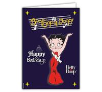 IETSCPXL-19011 Maxi Large Card XL HAPPY BIRTHDAY Betty Boop Boop-Oop-A-Doop Official Licensed Collection Woman Girl Pin-Up Retro Vintage Gift - 22 x 31 cm Inside 44 x 31 cm - With Envelope