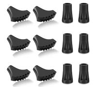 IETWATE 12PCS Walking Stick Rubber Ends, Replacement Walking Pole Rubber Tips, 11mm Ferrules for Walking Sticks, Resisting and Shock Absorbing Walking Stick Accessories, for Camping Climbing