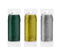 IETWATE 3 Rolls Florist Wire 0.35 mm x 50 m Floral Wire Green Silver Gold DIY Craft Wire Bendable Floristry Wires for Jewellery Wreath Making Floral Arrangement Crafting Wedding Garden