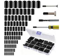 IETWATE 350PCS Rubber End Caps: Round Black Screw Caps Covers, PVC Rubber Stoppers, Cover Screw Thread Protectors, for Screws Tubes Cables Wires Cyling (2/2.5/3/3.5/4/5/6/7/8/9/10 mm)