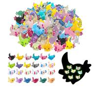 IETWATE 72PCS Mini Figures Axolotl Toy, Glitter Mini Resin Animals, Solid Colour Min Animals, Luminous Fingerlings Axolotl Gifts, for DIY Craft Garden Landscape Dollhouse Decorations