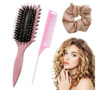 IETWATE Curly Hair Brush, Curl Defining Brush for Curly Hair, Massage Bounce Curls Brushes, Versatile Styling Define Curls Brushes with Pointed Comb and Tie for Women and Men