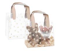 IETWATE Daisy Clear Gift Bags: Large Capacity Clear Bags for Gifts, Waterproof Transparent Bag with Handle, PVC Plastic Gift Bags, for Birthday Christmas Wedding Party Favours and Bakery