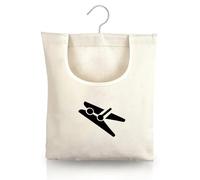 IETWATE Peg Bag for Washing Line with Hanger, Cotton Canvas Peg Bags, 32 x 28 cm Clothes Peg Bag with Hanging Hooks, 360° Rotation Clothes Pegs Bag, for Clothes Socks Underwear (with Pattern)