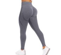 Ieumaz Scrunch Butt Lifting Leggings for Women Empower Seamless Workout Gym Leggings High Waist Tummy Control Yoga Pants, Empower Black Marl, S