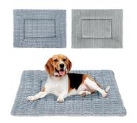 IEUUMLER Dog Bed, Dog Crate Pad, Dual Purpose Reversible Washable Cushion, Soft Plush Puppy Mat, Memory Foam Mattress for Small Medium Large Dogs and Cats FC020 (60x45cm,Full Grey)