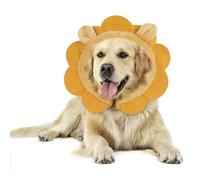 IEUUMLER Inflatable Recovery Dog Collar, Protective Doughnut Neck Cone, Adjustable Soft Collar for Dog and Cat After Surgery Prevent from Biting & Scratching FC010 (L+, Brown Lion)