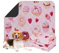 IEUUMLER Washable Pee Pads for Dogs, 2 Pack Cake Pattern Reusable Waterproof Puppy Potty Pads, Non-Slip Absorbent Pet Training Pads for Playpen Crate Bed EU015 Pink Cake, 90x80cm