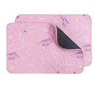 IEUUMLER Washable Pee Pads for Dogs, 2 Pack Waterproof & Non-Slip Pack Whelping Pad, Reusable Washable Puppy Potty Training Pad with Fast Absorbent for Playpen FC013 (91*58 cm-2 pcs, Pink)