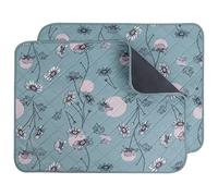 IEUUMLER Washable Pee Pads for Dogs, 2 Pack Waterproof & Non-Slip Pack Whelping Pad, Reusable Washable Puppy Potty Training Pad with Fast Absorbent for Playpen FC013 (106*71 cm-2 pcs, Green Daisy)