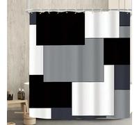 IEUUUB 1pc Modern Black White Gra Geometric Shower Curtain Adds Fashion And Function To Your Bathroom Home Bathroom Decor 138x153cm/54x60in(WxH)