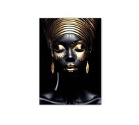 IEUUUB Black Woman Canvas Painting African American Women Poster Modern Wall Art Pictures Prints for Living Room Decor Murals 50x70cm(20x28in) with frame