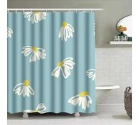 IEUUUB Charming Floral Bath Shower Curtain Light Blue White Daisies Design for Home Decor in Bathroom Accessories for Wet Rooms 122x214cm/48x84in(WxH)