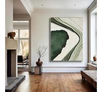IEUUUB Gold Green Minimalist Abstract Canvas Painting 3D Large Texture Wall Art Poster Print Living Room Bedroom Porch Home Decor 80x120cm(31x47in) with frame