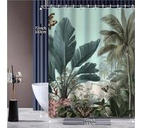 IEUUUB Tropical Rainforest Forest Banana Leaf Palm Leaf Plant And Butterfly Print Shower Curtain Partition Curtain for Wet Rooms 275x180cm/108x71in(WxH)