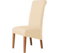 iEventStar 2pcs High Back Chair Cover Oversized Extra Large Size Chair Covers Slipcovers Washable Soft Protector (2, Beige)