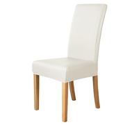 iEventStar PU Faux Leather Waterproof Stretch Dining Chair Cover Chair Protect Slipcover (Cream, 4)