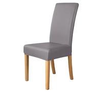 iEventStar PU Faux Leather Waterproof Stretch Dining Chair Cover Chair Protect Slipcover (Grey, 2)