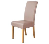 iEventStar PU Faux Leather Waterproof Stretch Dining Chair Cover Chair Protect Slipcover (Khaki, 4)
