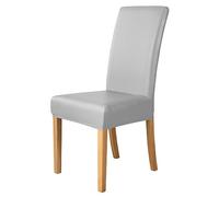 iEventStar PU Faux Leather Waterproof Stretch Dining Chair Cover Chair Protect Slipcover(Light Grey, 4)